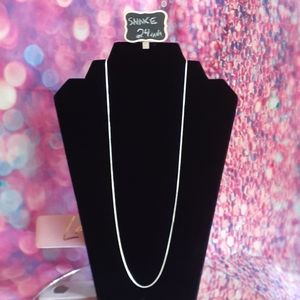 STAMPED S925 Sikver Snake Style Necklace - 1 MM X 24 INCH